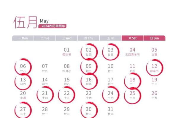 2024年4月吉日一览表